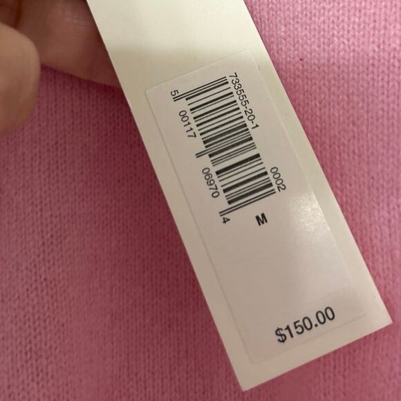 BR Banana Republic NWT 100% Cashmere Crewneck Sweater Pink Size Medium - Picture 7 of 10